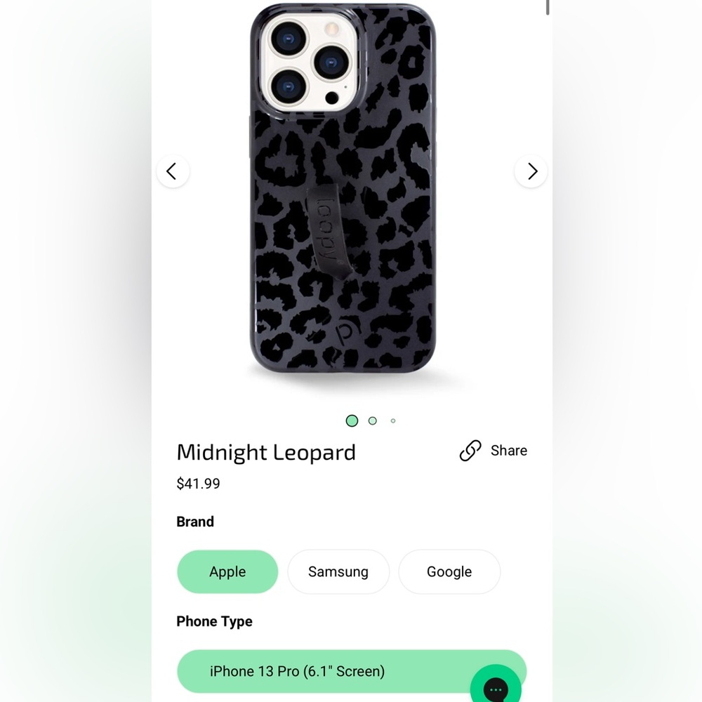 Midnight Leopard Loopy Case